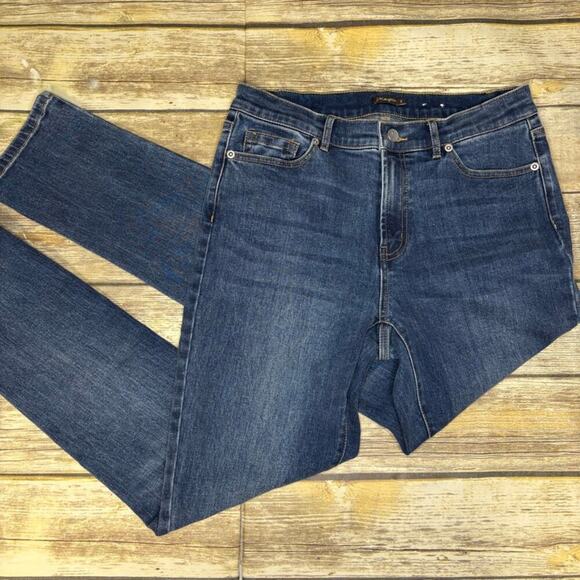 J. McLaughlin Skinny Straight Leg Medium Wash Jeans Womens Sz 6 - Picture 1 of 9